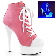 Load image into Gallery viewer, DELIGHT-600SK-02 6&quot; Heel Pink Canvas Pole Dancing Platforms