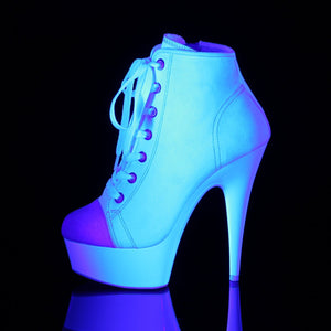 DELIGHT-600SK-02 Pleaser 6" Heel White Pole Dancer Platforms