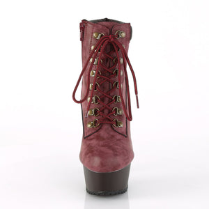 DELIGHT-600TL-02 6 Inch Burgundy Nubuck Pole Dancer Platform