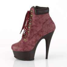 Load image into Gallery viewer, DELIGHT-600TL-02 6 Inch Burgundy Nubuck Pole Dancer Platform