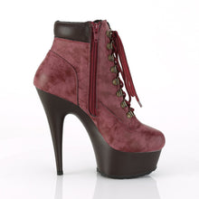 Load image into Gallery viewer, DELIGHT-600TL-02 6 Inch Burgundy Nubuck Pole Dancer Platform