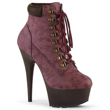 Load image into Gallery viewer, DELIGHT-600TL-02 6 Inch Burgundy Nubuck Pole Dancer Platform