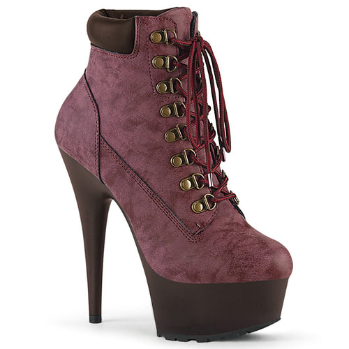 DELIGHT-600TL-02 6 Inch Burgundy Nubuck Pole Dancer Platform