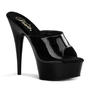 DELIGHT-601 6" Heel Black Patent Pole Dancing Platforms