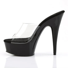 Load image into Gallery viewer, DELIGHT-601 6&quot; Heel Clear and Black Pole Dancing Platforms