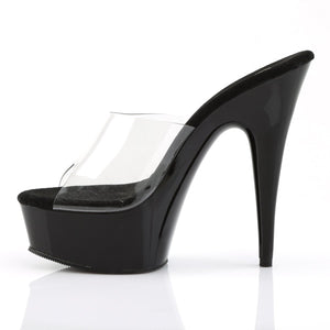 DELIGHT-601 6" Heel Clear and Black Pole Dancing Platforms