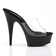 Load image into Gallery viewer, DELIGHT-601 6&quot; Heel Clear and Black Pole Dancing Platforms