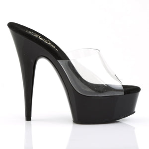 DELIGHT-601 6" Heel Clear and Black Pole Dancing Platforms