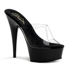 Load image into Gallery viewer, DELIGHT-601 6&quot; Heel Clear and Black Pole Dancing Platforms