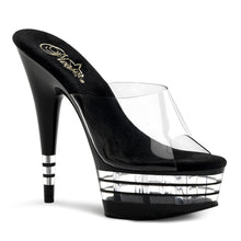 Load image into Gallery viewer, DELIGHT-601LN 6&quot; Heel Clear and Black Pole Dancing Platforms