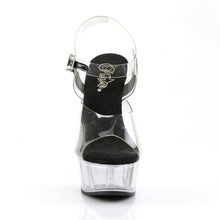 Load image into Gallery viewer, DELIGHT-608 6&quot; Heel Clear and Black Pole Dancing Platforms