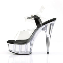 Load image into Gallery viewer, DELIGHT-608 6&quot; Heel Clear and Black Pole Dancing Platforms