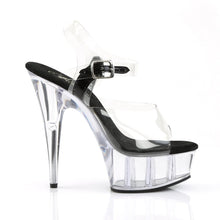 Load image into Gallery viewer, DELIGHT-608 6&quot; Heel Clear and Black Pole Dancing Platforms