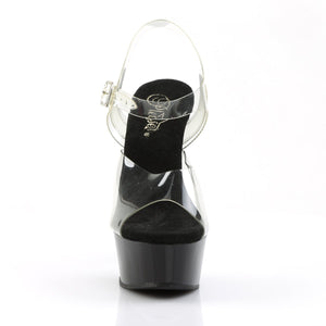 DELIGHT-608 6" Heel Clear and Black Pole Dancing Platforms