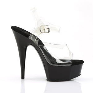 DELIGHT-608 6" Heel Clear and Black Pole Dancing Platforms