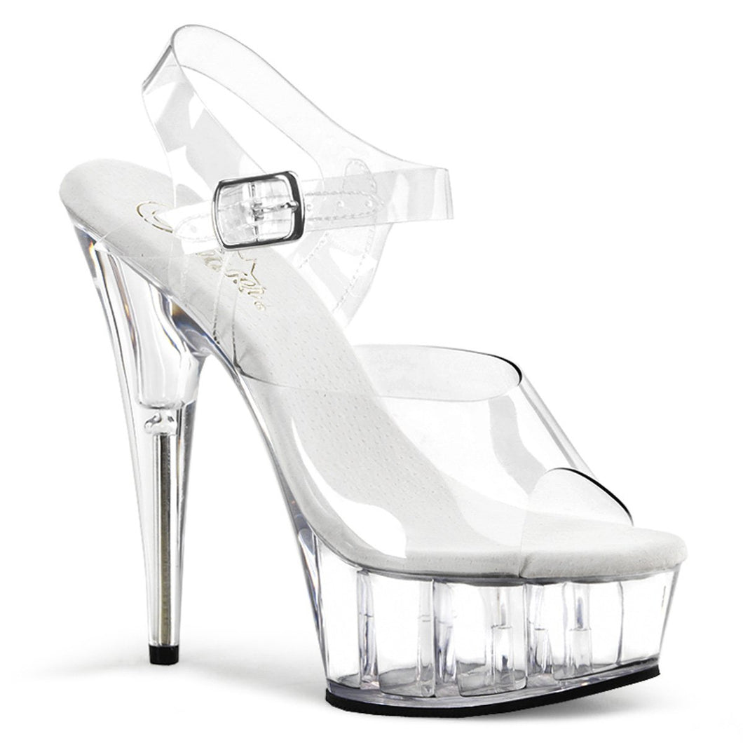 DELIGHT-608 Pleaser 6 Inch Heel Clear Pole Dancing Platforms