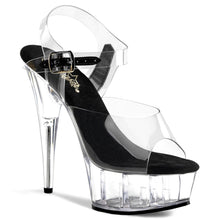 Load image into Gallery viewer, DELIGHT-608 6&quot; Heel Clear and Black Pole Dancing Platforms