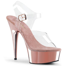 Load image into Gallery viewer, DELIGHT-608 6&quot; Heel Clear Rose Gold Chrome Strippers Shoes