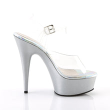 Load image into Gallery viewer, DELIGHT-608HG Clear Silver Hologram Glitter Stripper Shoes