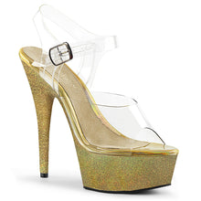 Load image into Gallery viewer, DELIGHT-608HG 6&quot; Heel ClearGold Glitter Pole Dancing Shoes