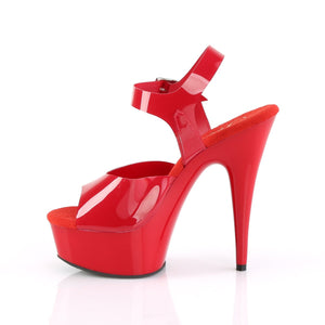 DELIGHT-608N Pleaser 6 Inch Heel Red Pole Dancing Platforms