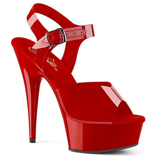 DELIGHT-608N Pleaser 6 Inch Heel Red Pole Dancing Platforms