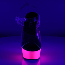 Load image into Gallery viewer, DELIGHT-608UV 6&quot; Heel Clear Neon Pink Pole Dancing Platforms