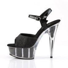 Load image into Gallery viewer, DELIGHT-609-5G 6&quot; Heel Black Glitter Pole Dancing Platforms