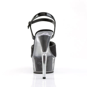 DELIGHT-609-5G 6" Heel Black Glitter Pole Dancing Platforms