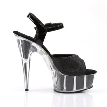 Load image into Gallery viewer, DELIGHT-609-5G 6&quot; Heel Black Glitter Pole Dancing Platforms