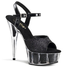 Load image into Gallery viewer, DELIGHT-609-5G 6&quot; Heel Black Glitter Pole Dancing Platforms