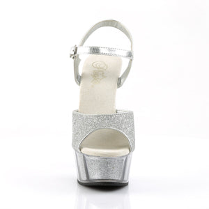 DELIGHT-609-5G 6" Heel Silver Glitter Pole Dancing Platforms