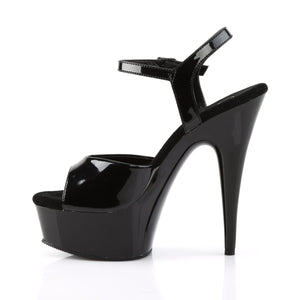 DELIGHT-609 6" Heel Black Patent Pole Dancing Platforms