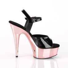 Load image into Gallery viewer, DELIGHT-609 6&quot; Heel Black Rose Gold Chrome Strippers Shoes