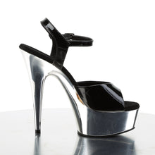 Load image into Gallery viewer, DELIGHT-609 6&quot; Heel Black Silver Chrome Pole Dance Platforms