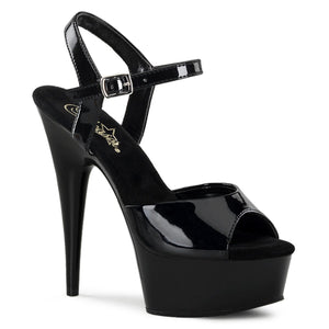 DELIGHT-609 6" Heel Black Patent Pole Dancing Platforms