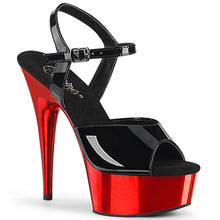 Load image into Gallery viewer, DELIGHT-609 6&quot; Black with Red Chrome Pole Dancer Platforms