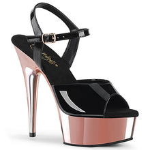 Load image into Gallery viewer, DELIGHT-609 6&quot; Heel Black Rose Gold Chrome Strippers Shoes