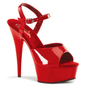 DELIGHT-609 Pleaser 6 Inch Heel Red Pole Dancing Platforms