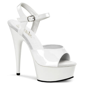 DELIGHT-609 6" Heel White Patent Pole Dancing Platforms