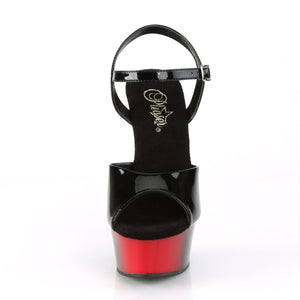 DELIGHT-609BR 6" Heel Black and Red Pole Dancing Platforms