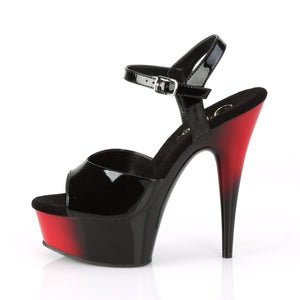 DELIGHT-609BR 6" Heel Black and Red Pole Dancing Platforms