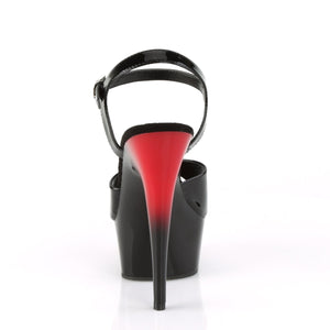 DELIGHT-609BR 6" Heel Black and Red Pole Dancing Platforms