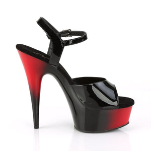 DELIGHT-609BR 6" Heel Black and Red Pole Dancing Platforms