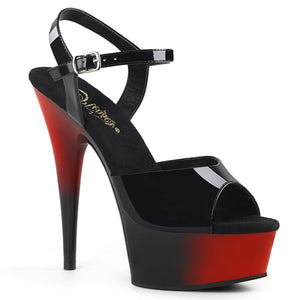 DELIGHT-609BR 6" Heel Black and Red Pole Dancing Platforms