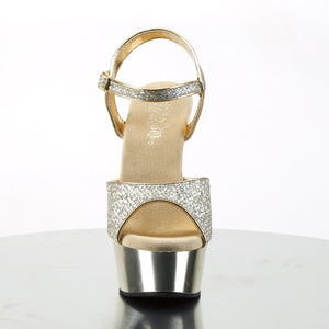 DELIGHT-609G 6 Inch Heel Gold Glitter Pole Dancing Platforms