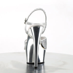 DELIGHT-609G 6" Heel Silver Glitter Pole Dancing Platforms