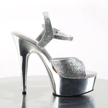 Load image into Gallery viewer, DELIGHT-609G 6&quot; Heel Silver Glitter Pole Dancing Platforms