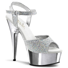 Load image into Gallery viewer, DELIGHT-609G 6&quot; Heel Silver Glitter Pole Dancing Platforms