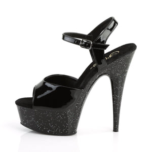 DELIGHT-609MG 6" Heel Black Patent Pole Dancing Platforms